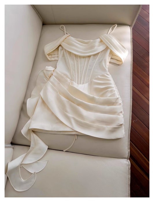 Vintage Beige Spaghetti Strap Design Sheath Party Dresses Homecoming Dresses, TP3799