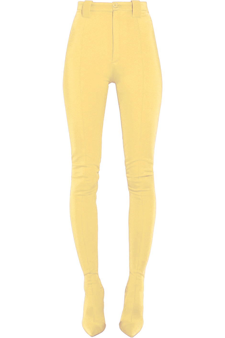 Yellow Fashion Stiletto Heels Pointed Toe Stretch Pant Boots