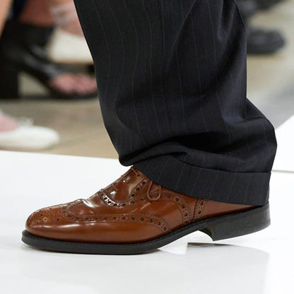 Classic Brown Round Toe Flats Lace Up Oxford Shoes Women