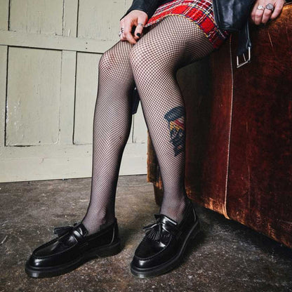 Black  Loafers With Tassel Decor Lug Sole Chunky Low Heels