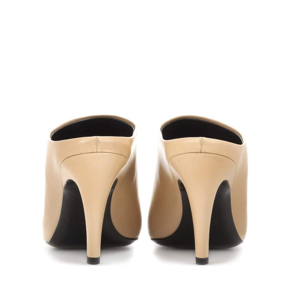 Women's Nude Pointy Toe Stiletto Heels Mules Shoes