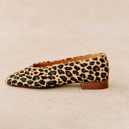 Brown Leopard Pointed Toe Slip-On Ballet Flats for Women