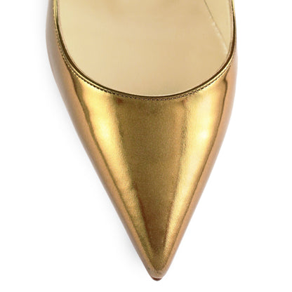 Gold Metallic Heels Pointy Toe Stiletto Office Pumps for Women