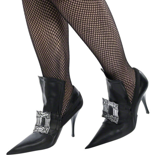 Women's Black Witch Costumes Buckled Loafer Heels for Halloween