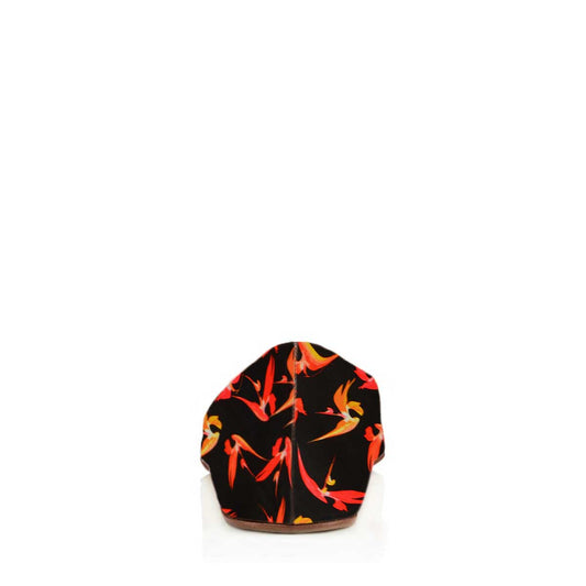 FSJ Women's Floral Print Pointed Toe Flats in Black