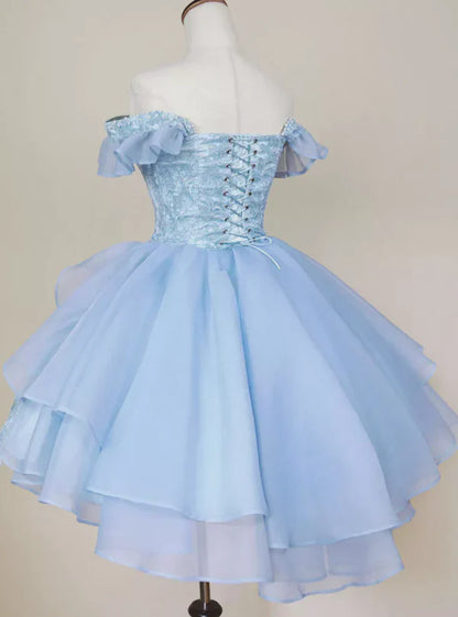 Vintage Shiny Pink Beaded Homecoming Dress Off-the-shoulder Party Dress Short A-Line Cocktail Dress TP4657