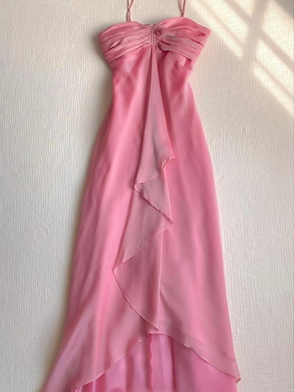 Pink Sheath Long Prom Dresses Sweet Formal Party Dress