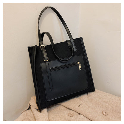 Sac à bandoulière en PU pour femme, décontracté, fermeture éclair, blocage des couleurs, grande capacité