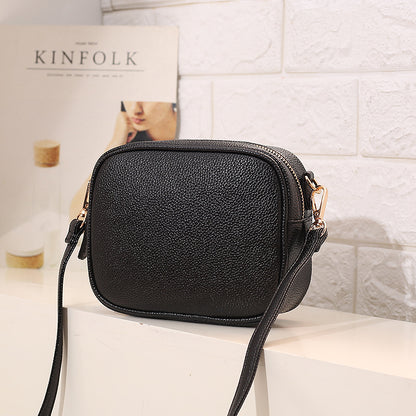 Women Fashion Casual Solid Color Pu Square Crossbody Bag