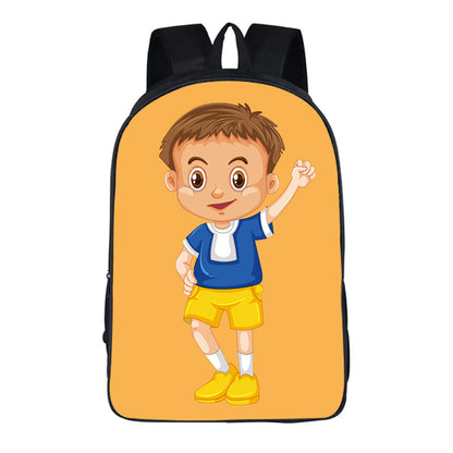Cartoon Boy Print Creative Polyester Comfortable Breathable Backpack