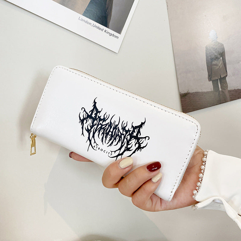 Women Fashion Graffiti Print Multi-Card Slot Long Coin Purse