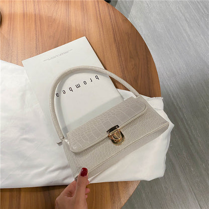 Women Fashion Flap Buckle Design PU Underarm Bag