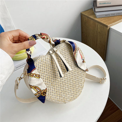 Fashion Heart-Shaped Woven Straw Shoulder Bag