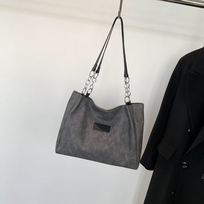 Women Simple Fashionable Large Capacity Square PU Tote Bag