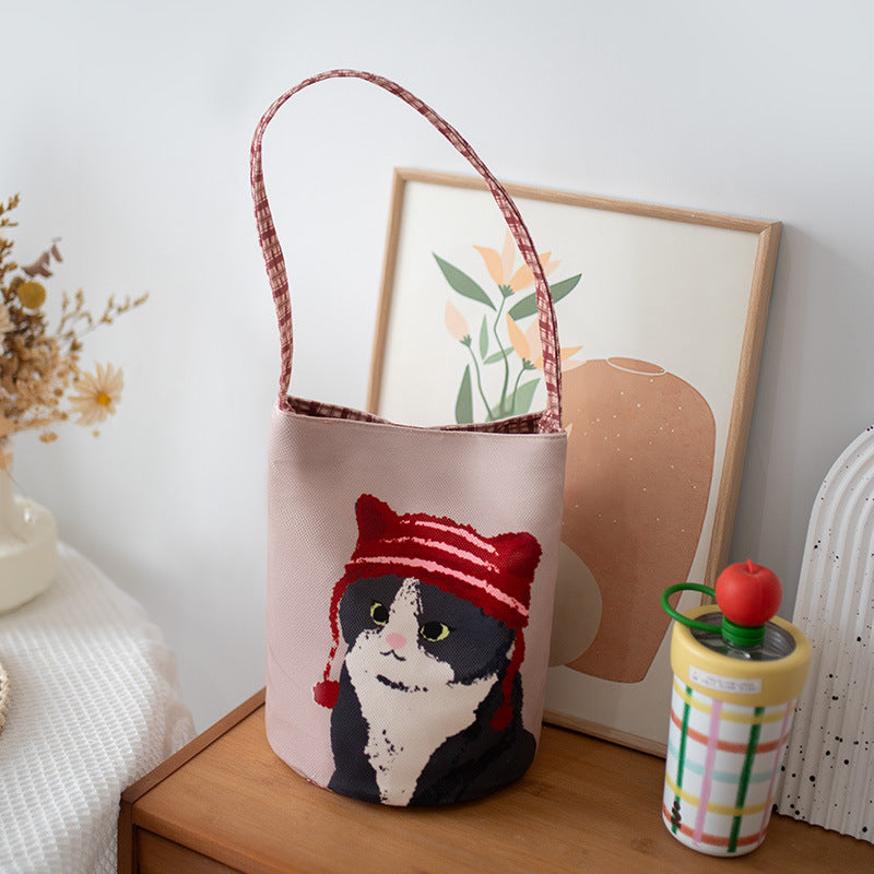 Sac à bandoulière imprimé chat mignon 