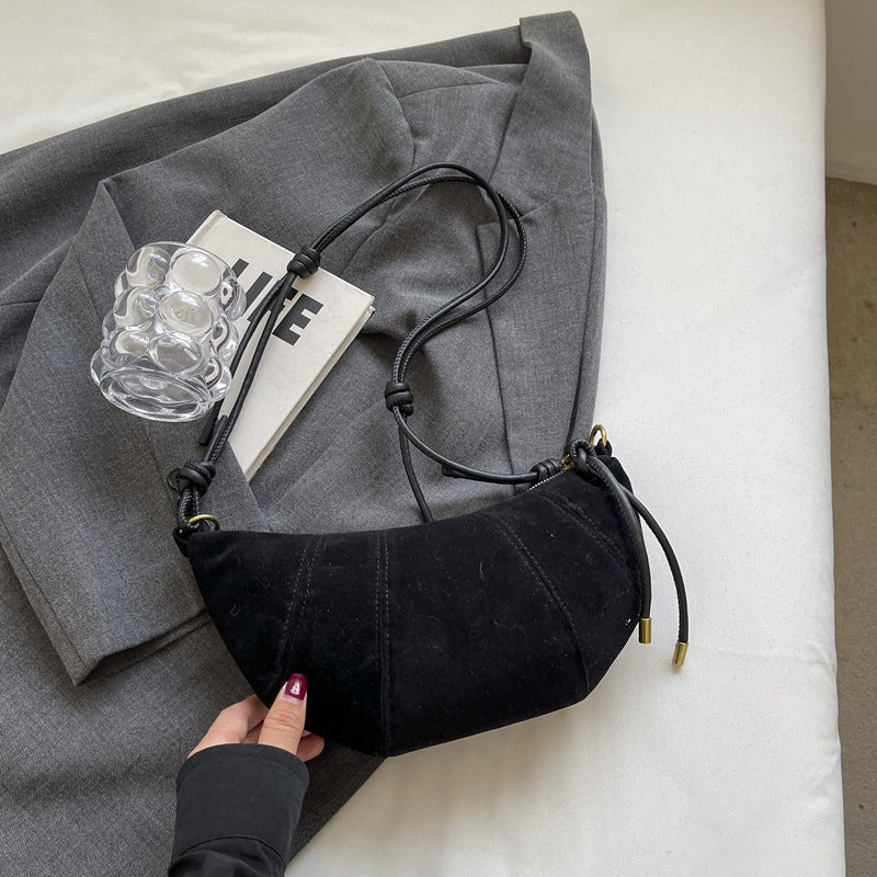 Sac à bandoulière rétro givré en forme de boulette pour femme, automne et hiver 