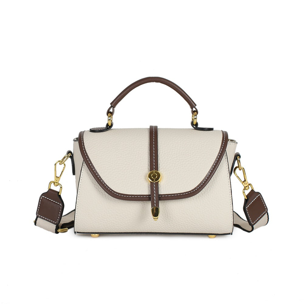 Sac messager en cuir pour femme, style simple et tendance 