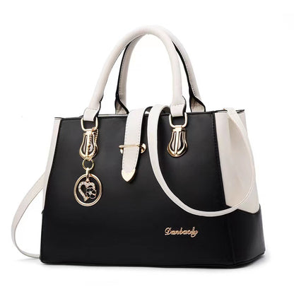 Women Fashion Casual Color Blocked Handbag