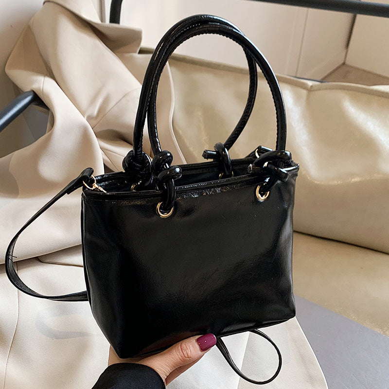 Sac à main seau tendance de couleur unie pour femme 