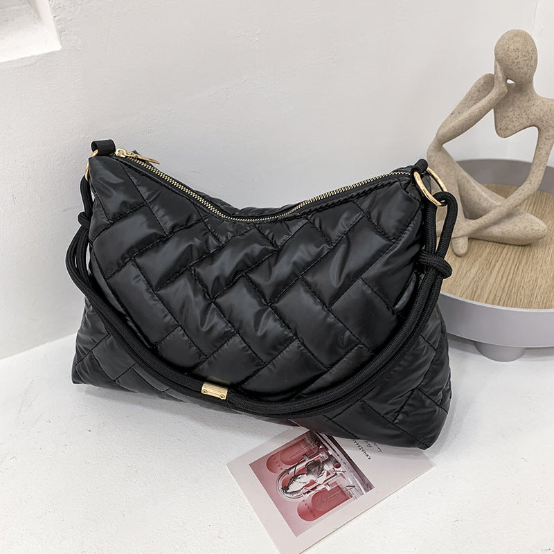 Sac à bandoulière en PU pour femme, décontracté, basique, coutures apparentes, couleur unie, grande capacité 