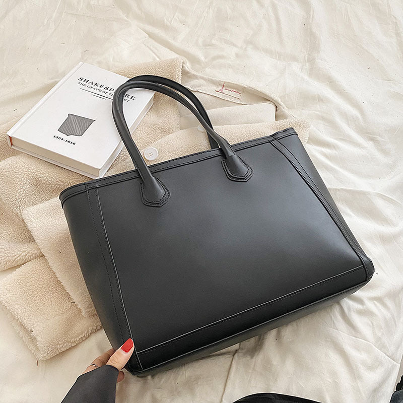 Women Fashion Casual Solid Color Large Capacity Tote Bag