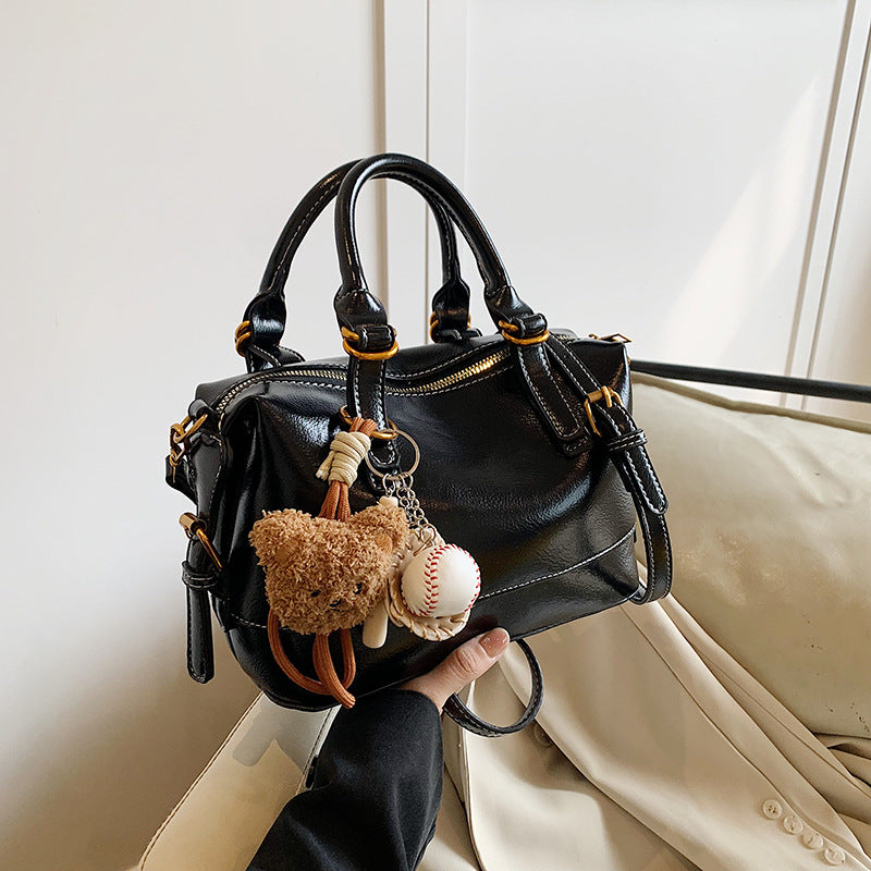 Women Fashion Casual Solid Color Large Capacity Zipper Handbag