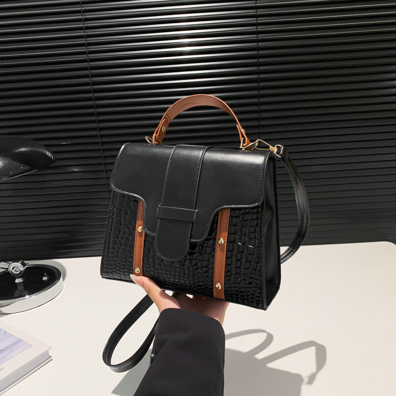 Sac à bandoulière imprimé crocodile tendance 