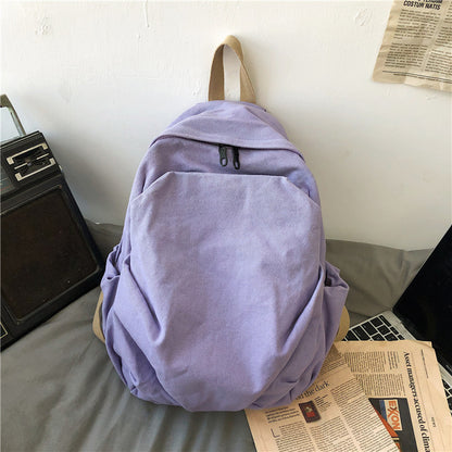 Women Casual Design Solid Color Large Capacity Backpack