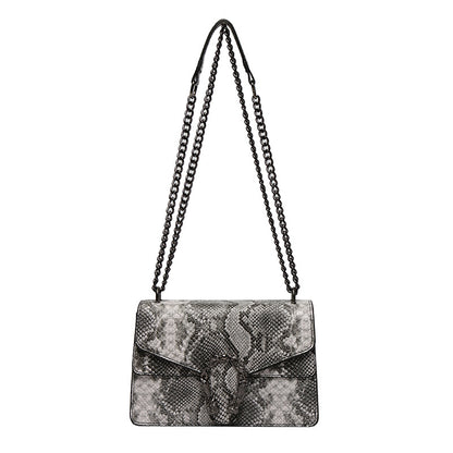 Sac messager à chaîne motif serpent pour femme 