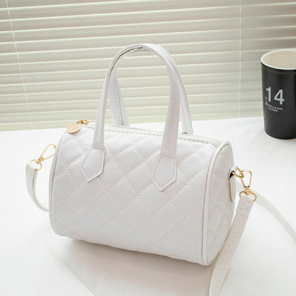 Fashion Simple Solid Color Cylinder Handbag