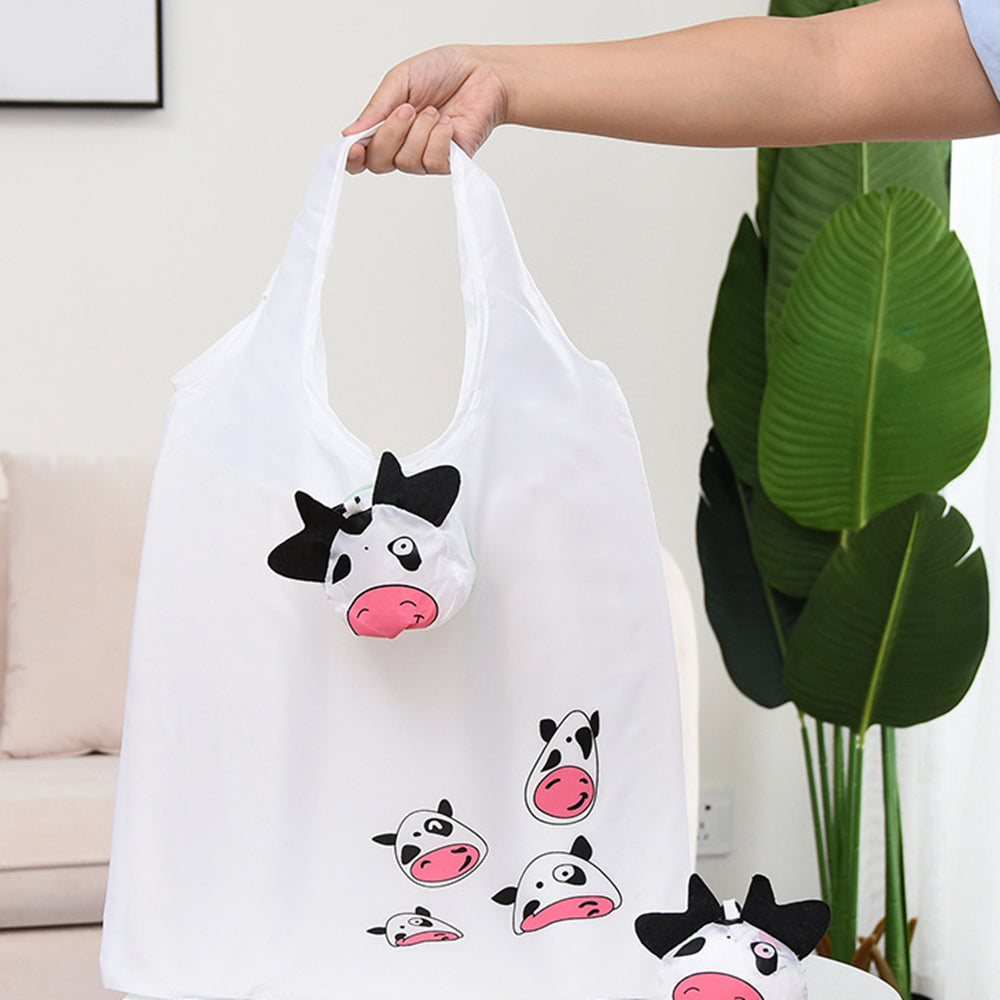Sac de courses pliable et écologique, sac de rangement réutilisable avec dessin animé 