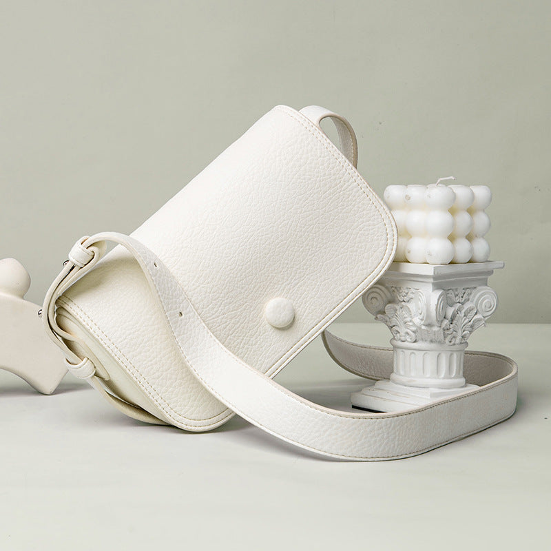 Sac à bandoulière en PU simple et tendance pour femme, couleur unie 