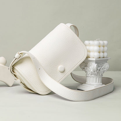 Sac à bandoulière en PU simple et tendance pour femme, couleur unie 