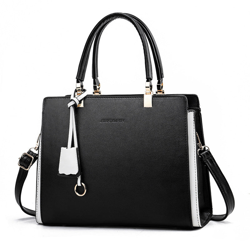 Women Fashion Square Large Capacity PU Handle Shoulder Bag