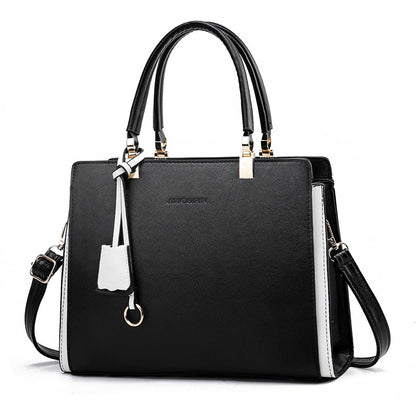 Women Fashion Square Large Capacity PU Handle Shoulder Bag