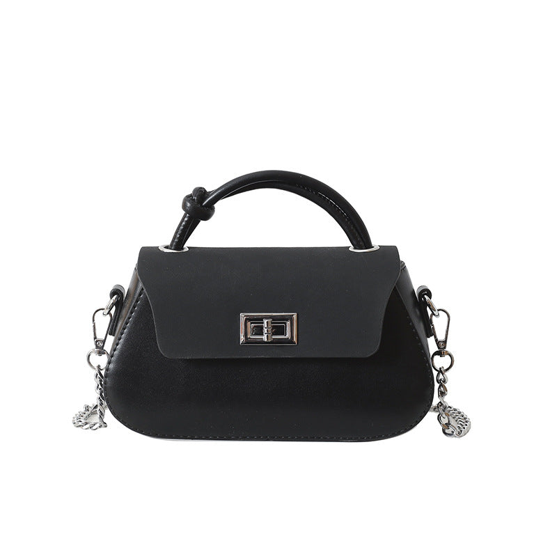 Sac à bandoulière simple et tendance pour femme, couleur unie, avec chaîne 