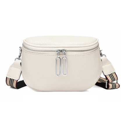 Women Fashion Casual PU Zipper Wide Strap Crossbody Bag