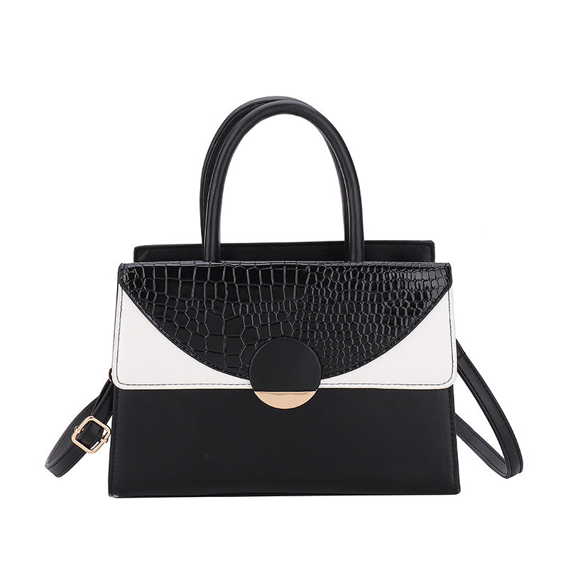 Sac à bandoulière carré à rabat et à blocs de couleurs pour femme 