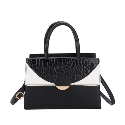 Sac à bandoulière carré à rabat et à blocs de couleurs pour femme 