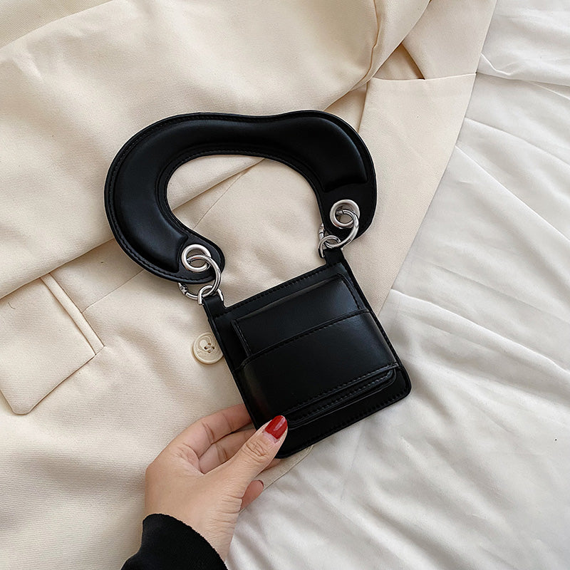 Women Creative Exaggerated Geometric Shapes Solid Color Pu Handle Mini Bag