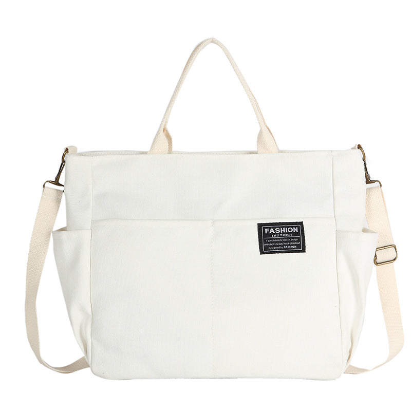 Sac à bandoulière en toile rétro décontracté pour femme, sac multicouche de grande capacité 