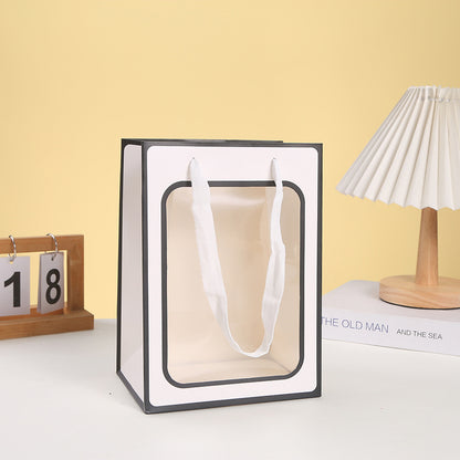 Sac d'emballage cadeau transparent en marbre avec fenêtre 