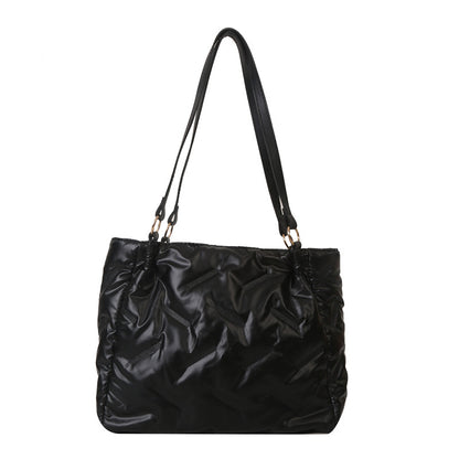 Women Fashionable Solid Color Large Capacity PU Tote Bag