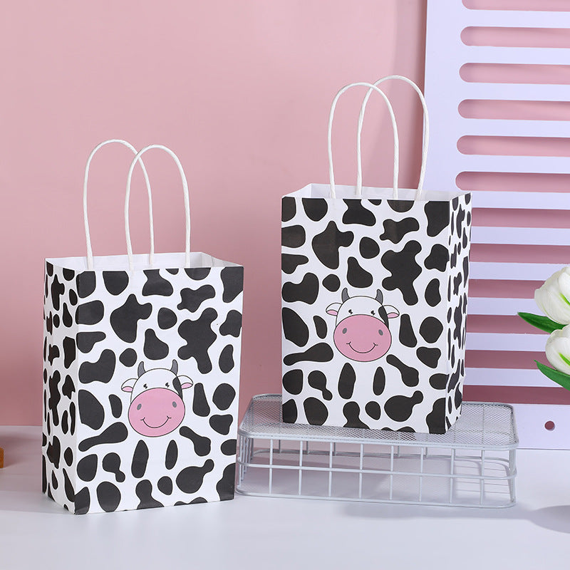 Cartoon Black White Cow Storage Packaging Bag Garment Accessories
