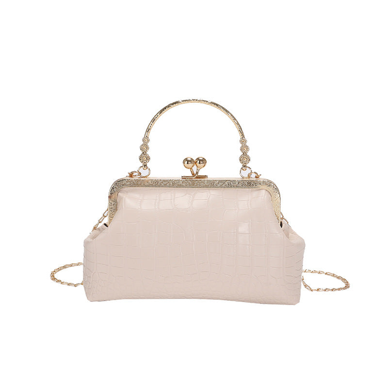 Women Fashion Antique Clip Bag Retro Chain Shoulder Bag