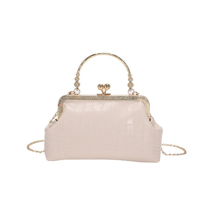 Women Fashion Antique Clip Bag Retro Chain Shoulder Bag