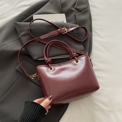 Sac à main rétro couleur unie pour femme, mode automne et hiver 