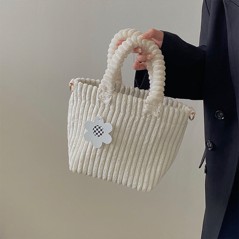 Women Fashion Corduroy Plush Mini Bag