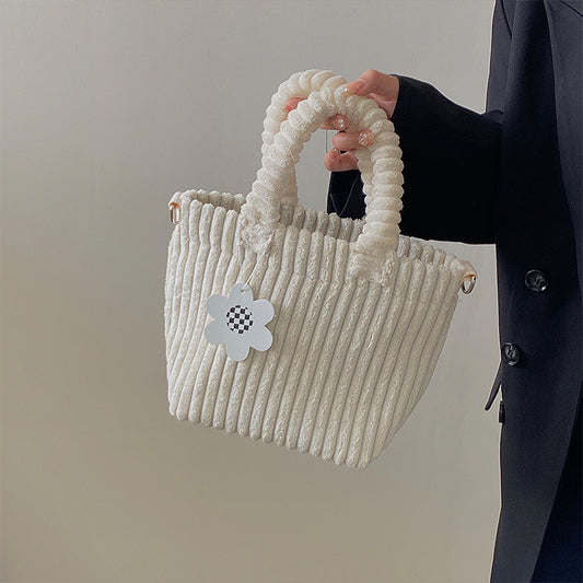Women Fashion Corduroy Plush Mini Bag