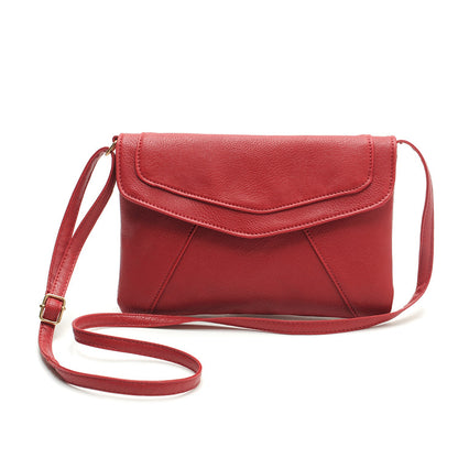 Women Fashion Basic Casual Solid Color PU Shoulder Crossbody Bag